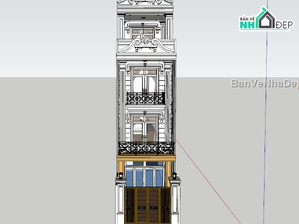 nhà phố,nhà phố 4 tầng,model nhà phố