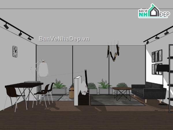 phòng khách,File sketchup phòng khách đẹp,sketchup phòng khách