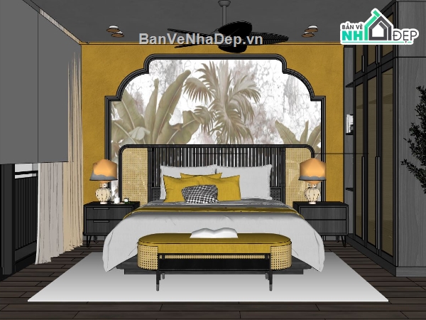 Model phòng ngủ,phòng ngủ indichine,phòng ngủ đẹp,phòng ngủ tân cổ điển