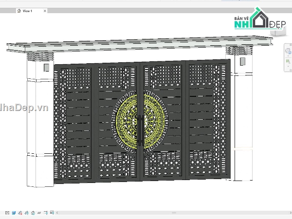 cổng rào,cổng rào revit,revit cổng rào