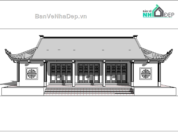 model revit nhà thờ họ,Nhà thờ họ revit,kiến trúc nhà thờ họ,revit nhà thờ họ,file revit nhà thờ họ