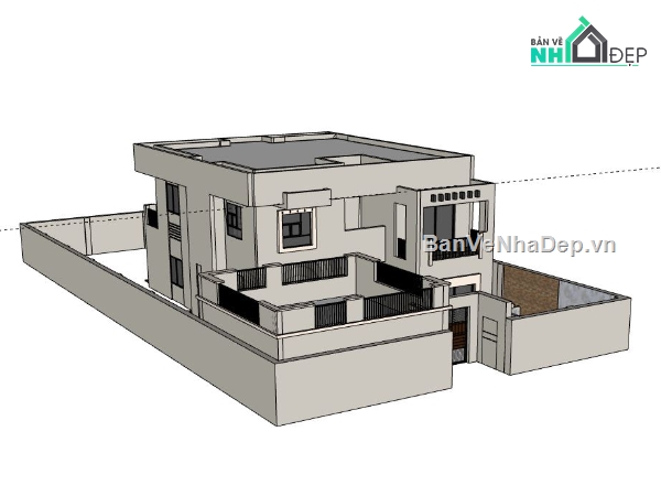 Biệt thự 2 tầng,model su biệt thự 2 tầng,biệt thự 2 tầng file su