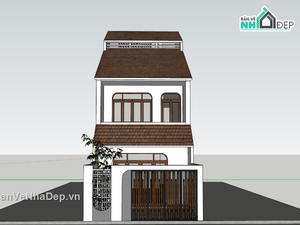 nhà 2 tầng,su nhà 2 tầng,sketchup nhà 2 tầng