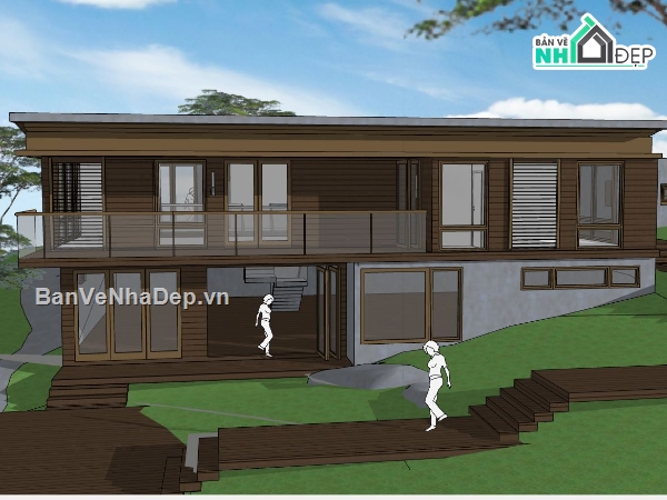 model su biệt thự 2 tầng,file sketchup biệt thự 2 tầng,mẫu biệt thự 2 tầng,sketchup biệt thự 2 tầng