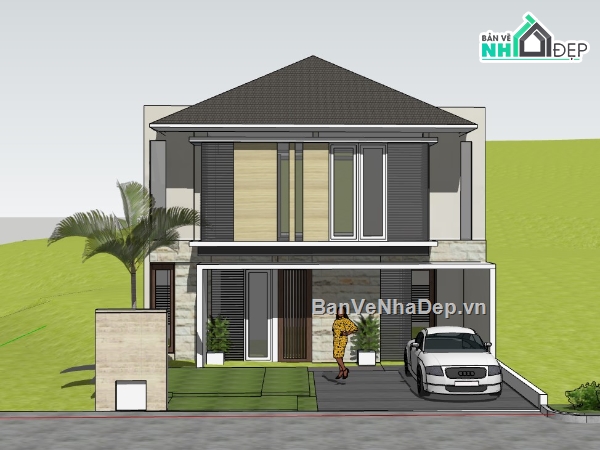 nhà phố  2 tầng,su nhà phố 2 tầng,su nhà phố,sketchup nhà phố,sketchup nhà phố 2 tầng