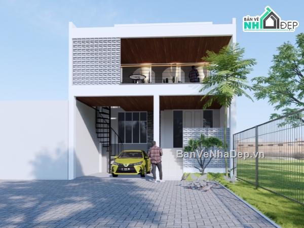 su nhà phố,sketchup nhà phố 2 tầng,sketchup nhà phố