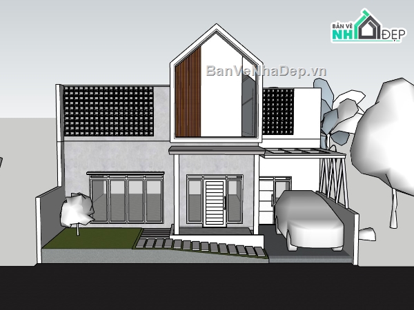 su nhà phố,sketchup nhà phố,su nhà phố 2 tầng,sketchup nhà phố 2 tầng