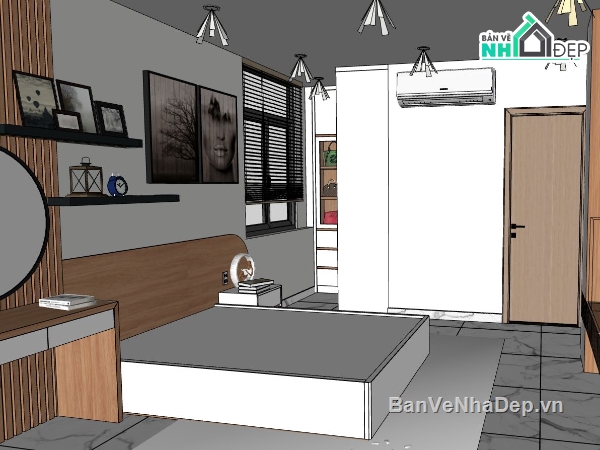 mẫu nội thất phòng ngủ,nội thất phòng ngủ,phòng ngủ sketchup