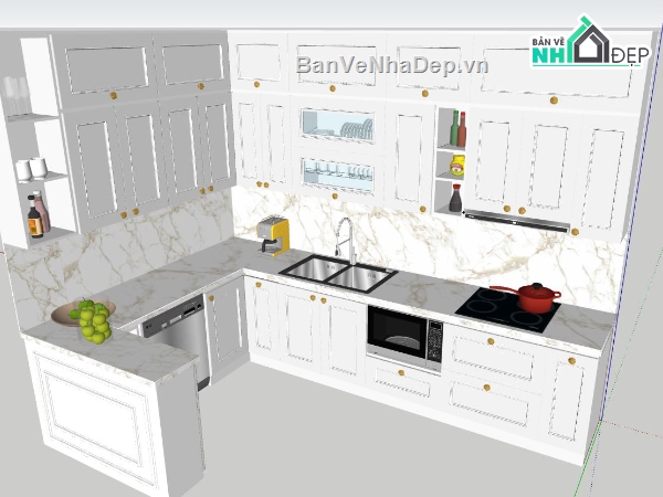 phòng bếp,nội thất phòng bếp,Model nội thất