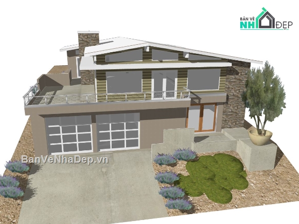 Model su biệt thự 2 tầng,biệt thự 2 tầng,phối cảnh biệt thự 2 tầng,file su biệt thự 2 tầng