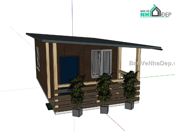 su nhà gỗ,sketchup nhà gỗ,Nhà gỗ