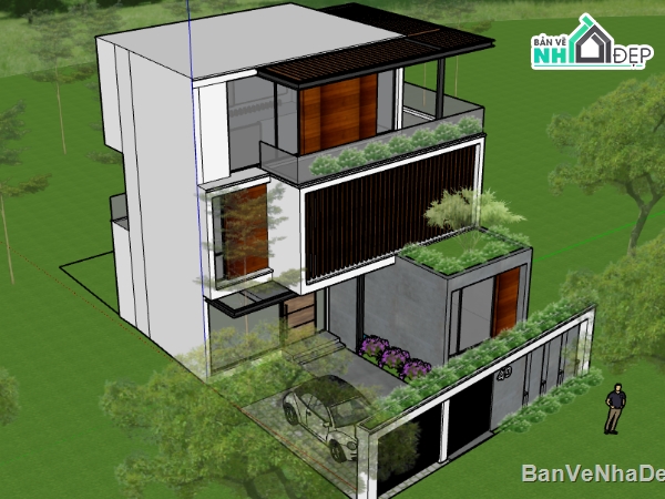 biệt thự 2 tầng file sketchup,biệt thự 2 tầng file su,biệt thự 2 tầng sketchup,file su biệt thự 2 tầng