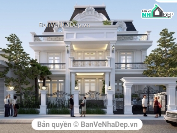 Biệt thự lâu đài 3 tầng,Biệt thự cổ đại,biệt thự hiện đại,thiết kế biệt thự lâu đài 3 tầng