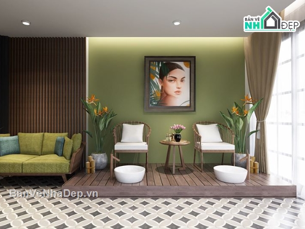 phối cảnh nội thất spa,mẫu sketchup nội thất spa,sketchup spa