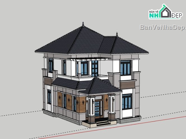 Biệt thự 2 tầng,Model su biệt thự 2 tầng,file su biệt thự 2 tầng