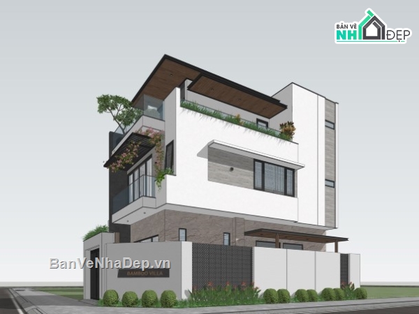 model sketchup nhà phố 3 tầng,file sketchup nhà phố 3 tầng,sketchup nhà phố 3 tầng,file nhà phố 3 tầng sketchup