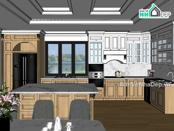 nội thất bếp,su nội thất,sketchup nội thất