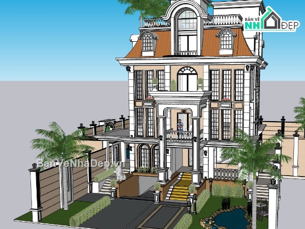 biệt thự tân cổ 3 tầng,3 tầng tân cổ điển,biệt thự cổ điển 3 tầng