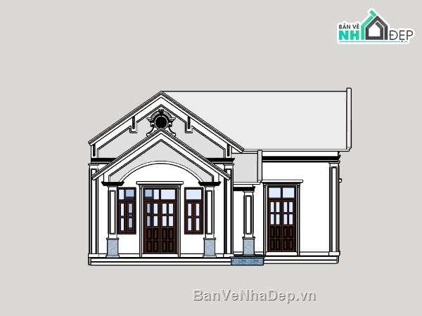 nhà cấp 4,nhà chữ L,Model su nhà cấp 4