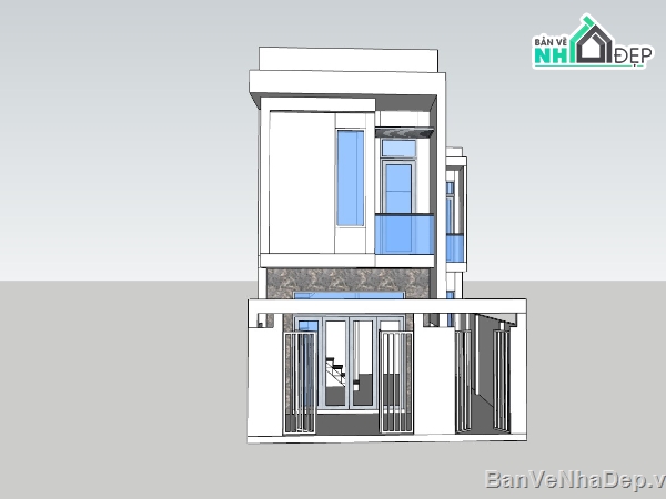 su nhà phố,sketchup nhà phố,su nhà phố 2 tầng
