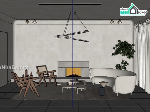 nội thất phòng khách,su nội thất,sketchup nội thất,nội thất phòng khách su