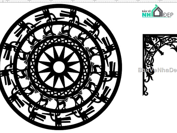 hoa góc cnc,hoa văn trống đồng cnc,File dxf trống đồng cnc,hoa góc trang trí
