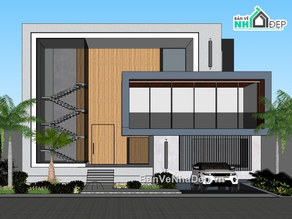 Ngoại thất biệt thự,biệt thự 2 tầng,su biệt thự 2 tầng,phối cảnh biệt thự