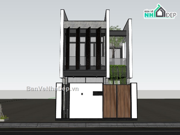 nhà phố 2 tầng,ngoại thất nhà phố,phối cảnh nhà phố,nhà phố hiện đại