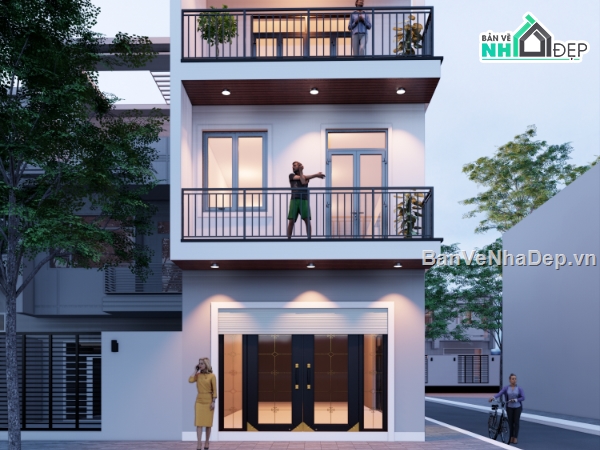 bản vẽ 2 tầng,Nhà 2 tầng,5m x 16m,bản vẽ kết cấu