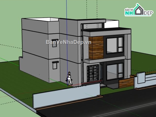 Nhà 2 tầng,Model su nhà 2 tầng,nhà 2 tầng file su