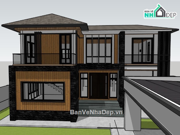 nhà 2 tầng,nhà phố,model nhà phố