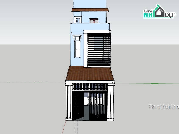nhà phố,model nhà phố,nhà phố 2 tầng