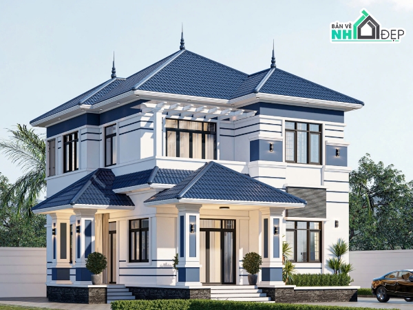 hiện đại,2 tầng,Thiết kế nhà 2 tầng hiện đại,nhà 2 tầng hiện đại,Nhà 2 tầng mái nhật