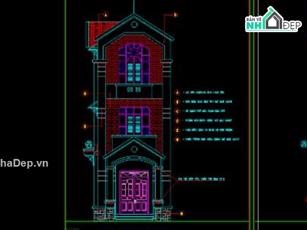 nhà 3 tầng,file cad nhà 3 tầng,nhà 3 tầng file cad