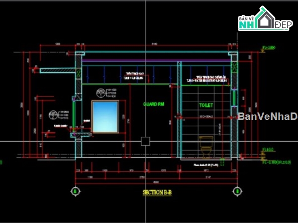 thiết kế nhà bảo vệ,bản vẽ nhà bảo vệ,nhà bảo vệ công ty