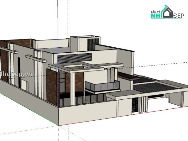 Biệt thự 1 tầng,model su biệt thự 1 tầng,biệt thự 1 tầng file su