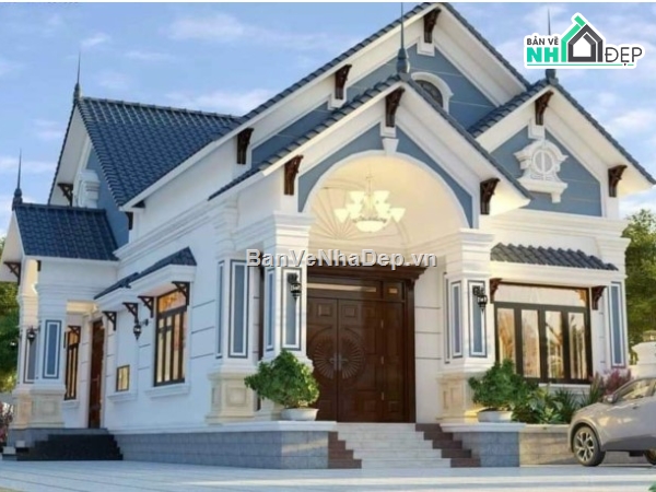 biệt thự 1 tầng,mái thái 1 tầng,biệt thự mái thái 1 tầng