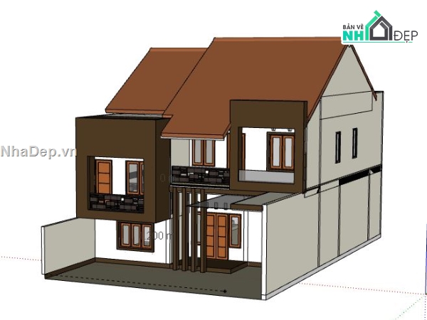 Biệt thự 2 tầng,model su biệt thự 2 tầng,file su biệt thự 2 tầng