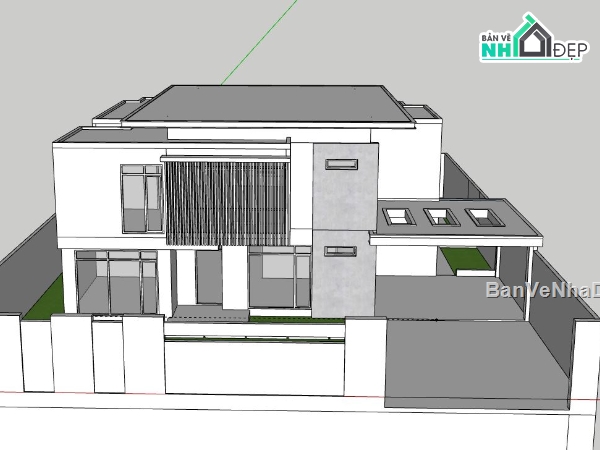 Biệt thự 2 tầng,model su biệt thự 2 tầng,biệt thự 2 tầng file su