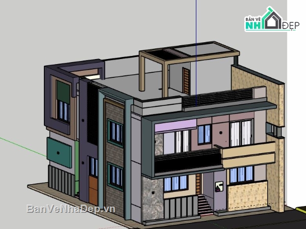 Biệt thự  2 tầng,model su biệt thự 2 tầng,file su biệt thự 2 tầng