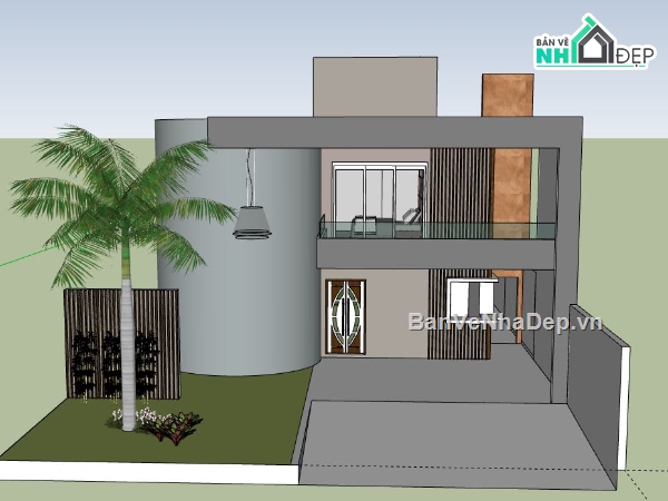 Biệt thự 2 tầng,model su biệt thự 2 tầng,biệt thự 2 tầng file su,file sketchup biệt thự 2 tầng