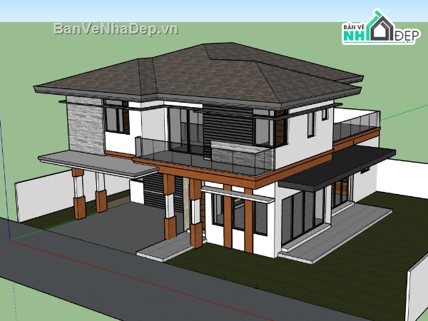 model su biệt thự 2 tầng,biệt thự 2 tầng,file su biệt thự 2 tầng,file sketchup biệt thự 2 tầng,biệt thự 2 tầng file su