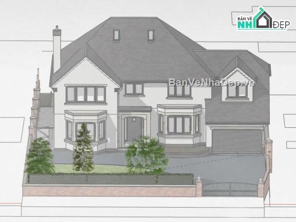 Biệt thự 2 tầng,model su biệt thự 2 tầng,biệt thự 2 tầng file su