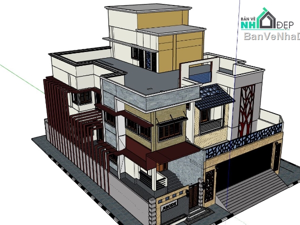 Biệt thự 2 tầng,su biệt thự 2 tầng,phối cảnh biệt thự 2 tầng