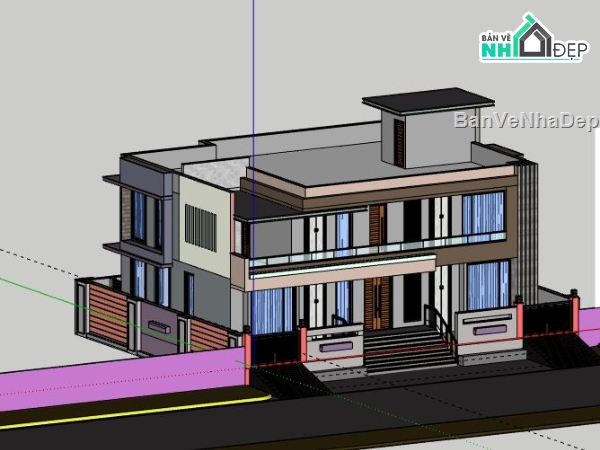 Biệt thự 2 tầng,model su biệt thự 2 tầng,file su biệt thự 2 tầng