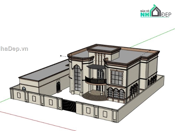 Biệt thự 2 tầng,model su biệt thự 2 tầng,biệt thự 2 tầng file su