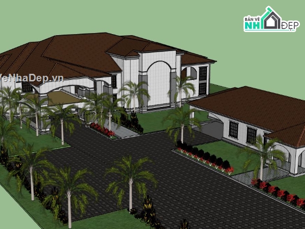 Biệt thự 2 tầng,model su biệt thự 2 tầng,biệt thự 2 tầng file su