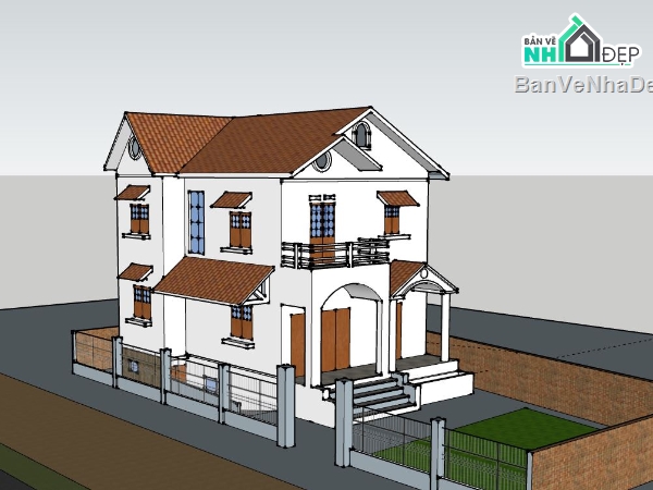 Biệt thự 2 tầng,Model su biệt thự 2 tầng,biệt thự 2 tầng model su