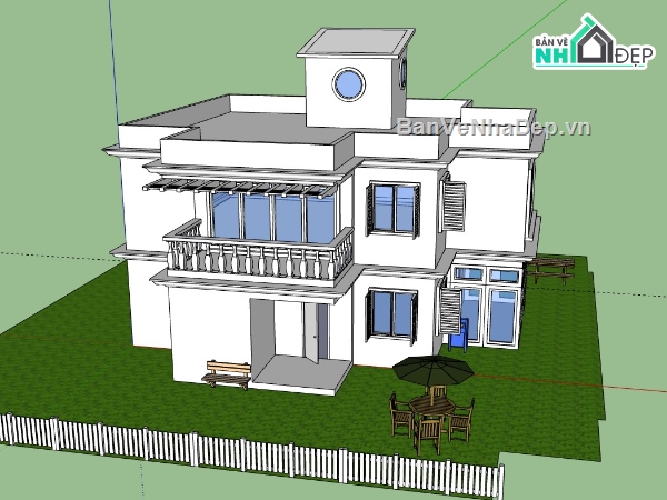 biệt thự 2 tầng,su biệt thự,model su biệt thự