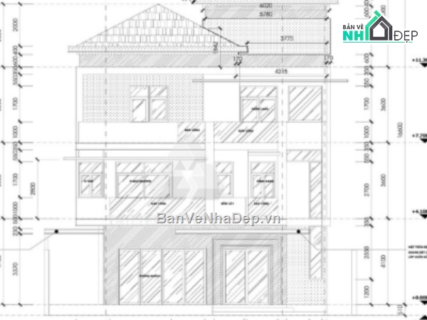 biệt thự 3 tầng,cad biệt thự 3 tầng,biệt thự 3 tầng cad